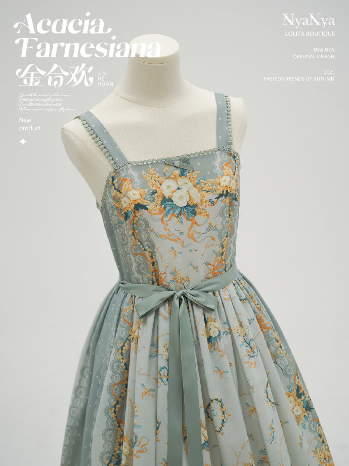 【受注予約8/20まで】Acacia Farnesiana プリントジャンパースカート