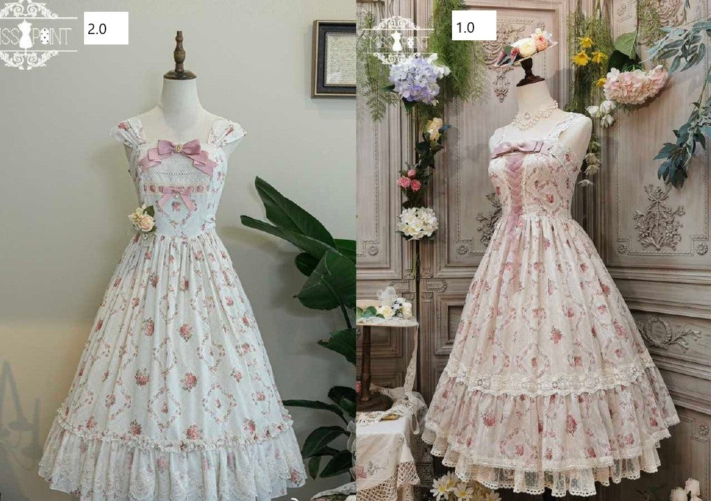 【予約販売】エドワード朝エレガント 薔薇プリントのクラロリジャンパースカート2.0