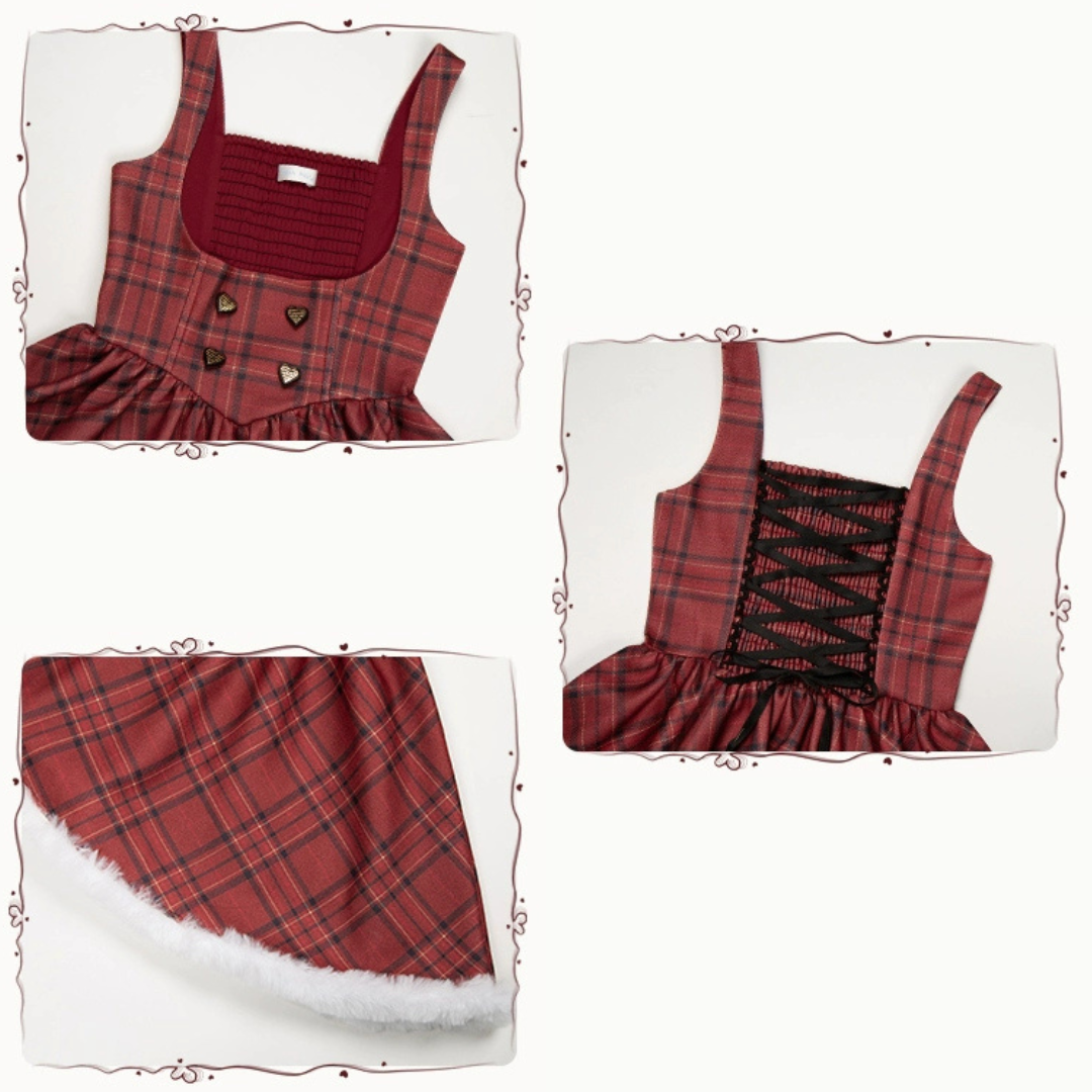 December Snow Heart Button Jumper Skirt, Short and Long