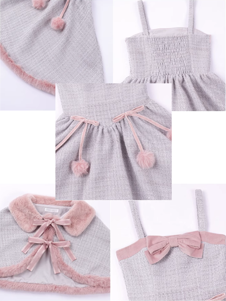 Love Song ピンクボアジャンパースカートとケープ