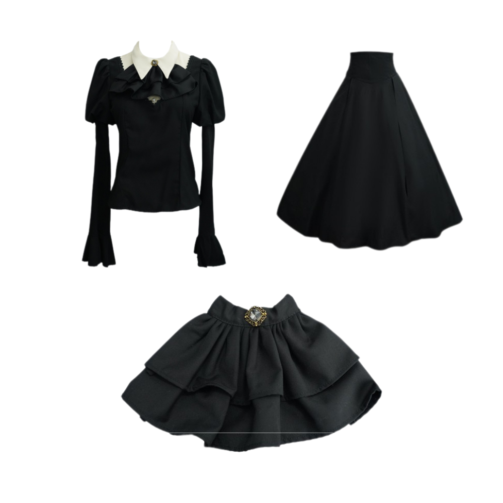 ハートカット切替 ゴシック ロング丈スカートセットアップ