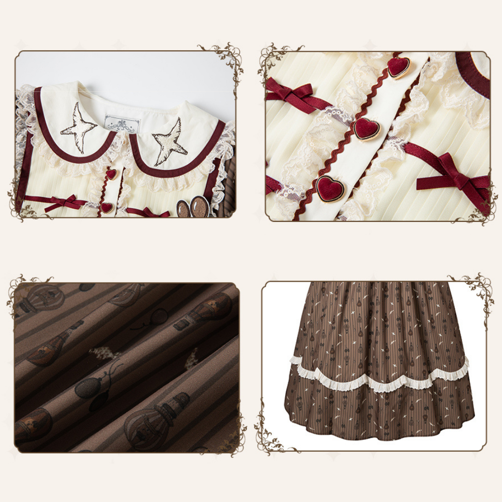 Bear Balloon ラウンドカラービブ風ワンピース