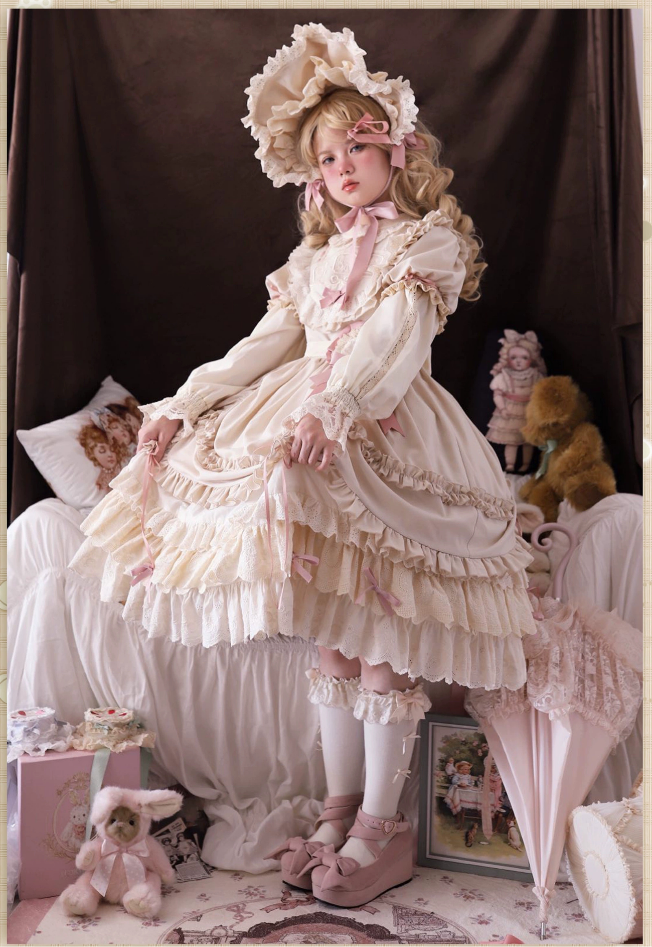 同時購入のみ】Ribbon Doll ボンネット・ロゼット他アクセサリー 同時購入のみ】Ribbon Doll ボンネット・ロゼット他アクセサリー
