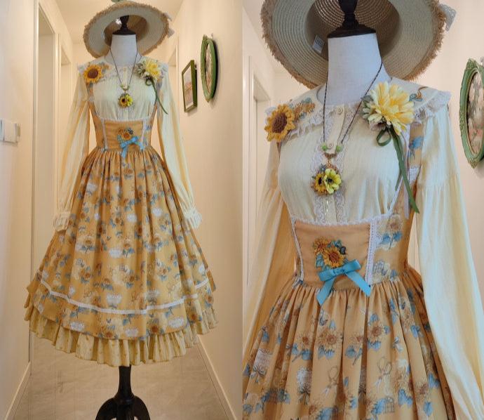 【予約販売】Gardening Sunflower コルセットジャンパースカート