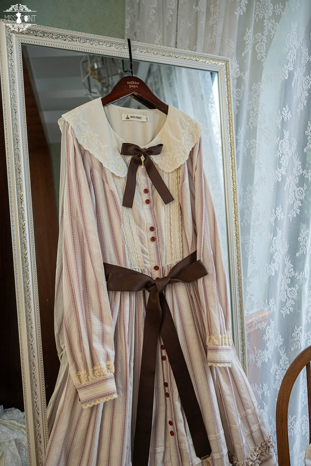 【予約販売】森林図鑑 ストライプ長袖ワンピース