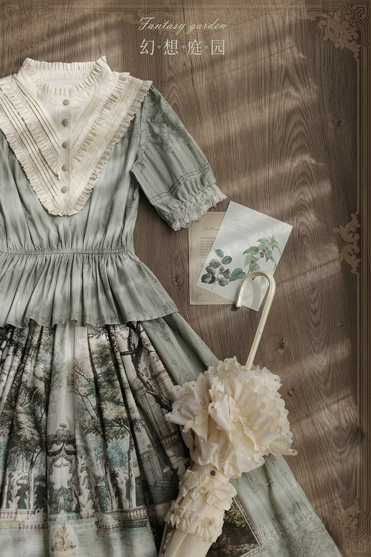 Fantasy Garden スタンドカラートップス