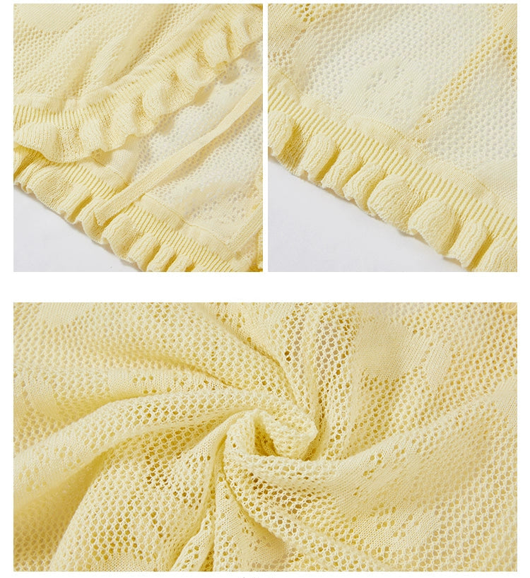 【受注予約7/16まで】Limone Town カントリー風半袖カーディガン