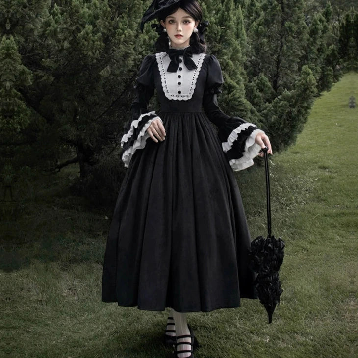 Sleepless Night 姫袖のベルベットワンピース – ロリータファッション Sleepless Night 姫袖のベルベットワンピース – ロリータファッション