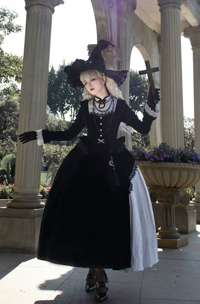 アシンメトリーデザイン ロング丈魔女ワンピース – ロリータ アシンメトリーデザイン ロング丈魔女ワンピース – ロリータ