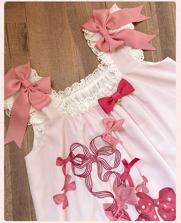 【受注予約6/11まで】Bow Rabbit フレアスリーブジャンパースカート