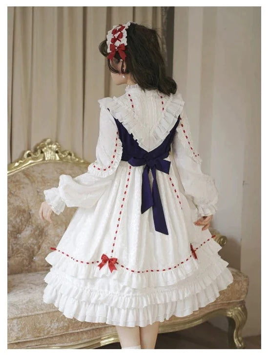 Snow White 3段フリルの半袖ワンピースと長袖ワンピース