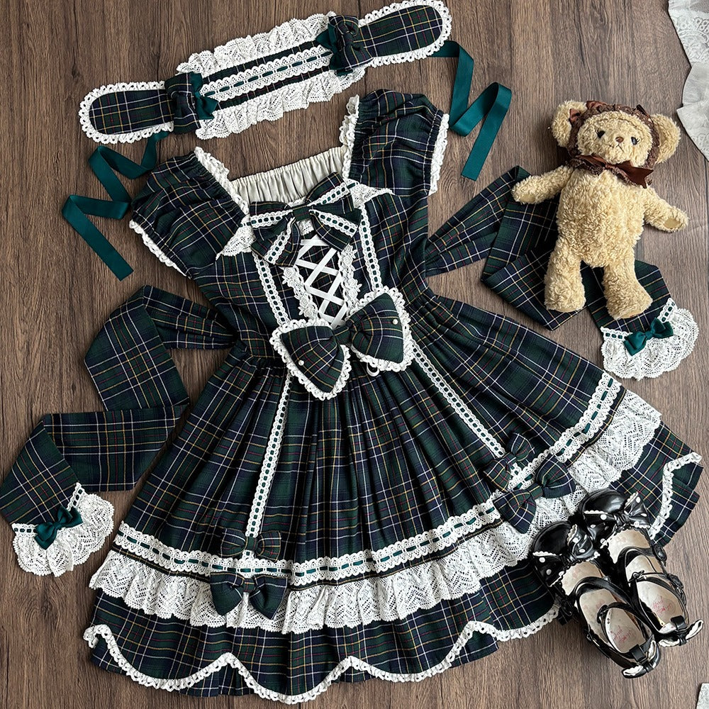 【受注予約10/15まで】Checkered Petal Rabbit リボンワンピース