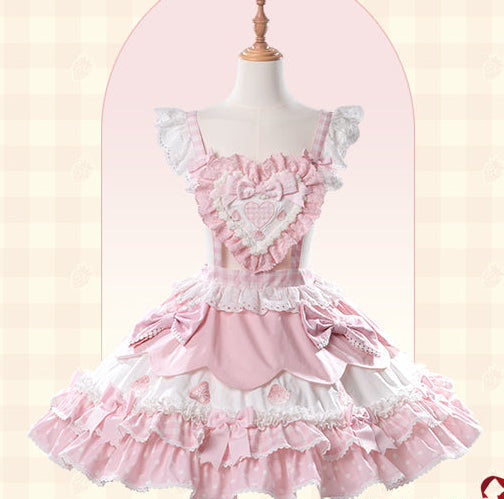 【受注予約11/18まで】Strawberry Cake Guide サスペンダースカート