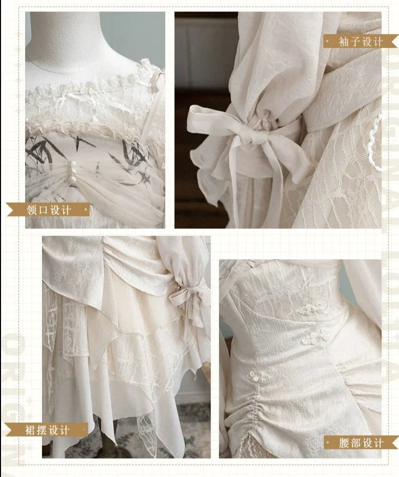 竹デザインのエレガント華ロリジャンパースカート