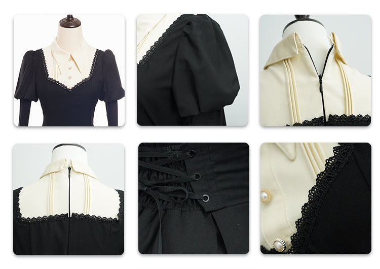 ハートカット切替 ゴシック ショート丈ワンピース