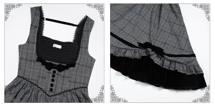 Previous Letter グレーチェックのジャンパースカート