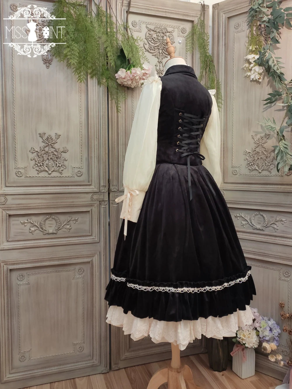 【予約販売】英国クラシカルロリィタ ベルベットハイウエストスカート