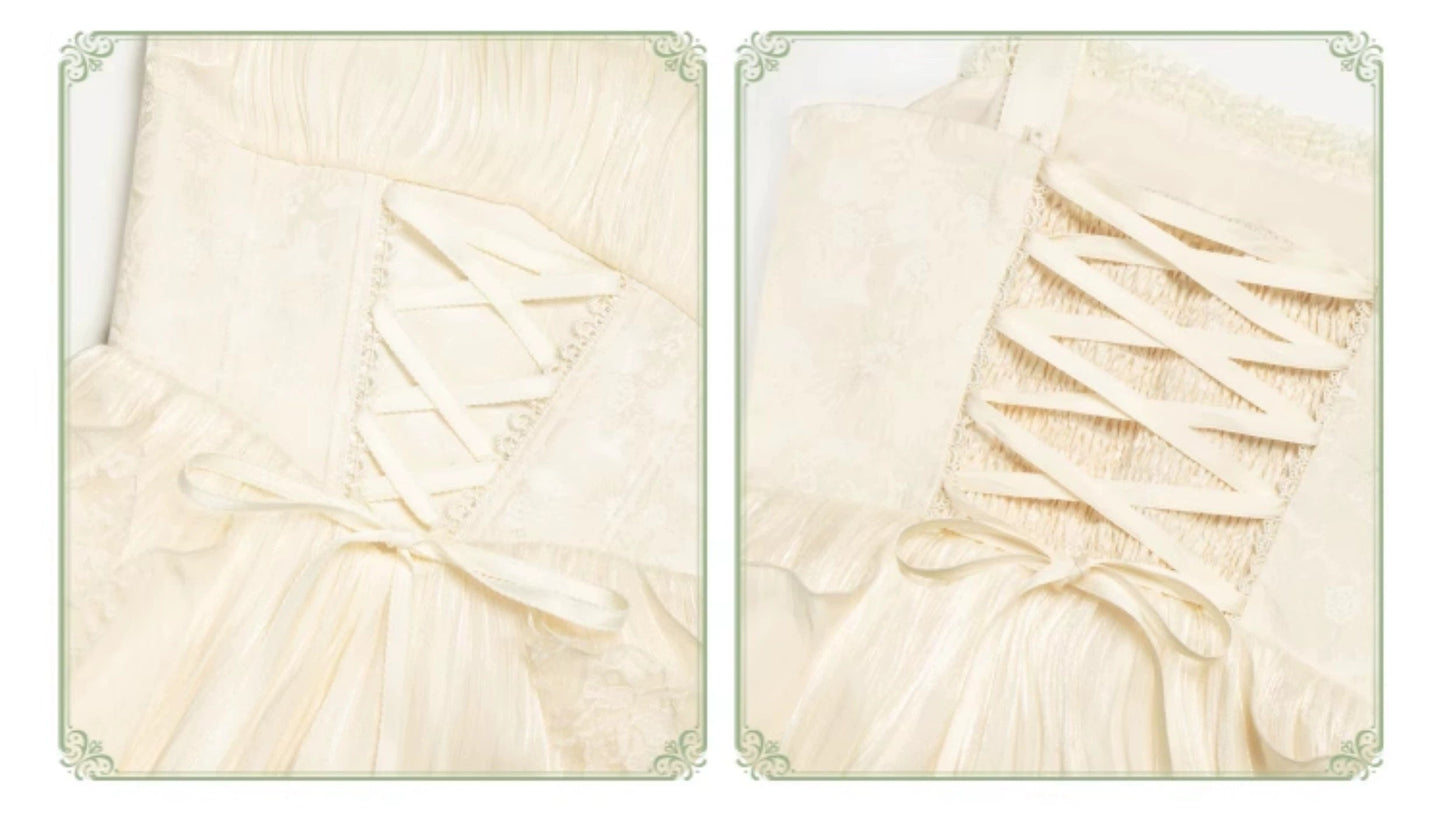 月光変奏曲 エレガントレースアップジャンパースカート・ロング丈