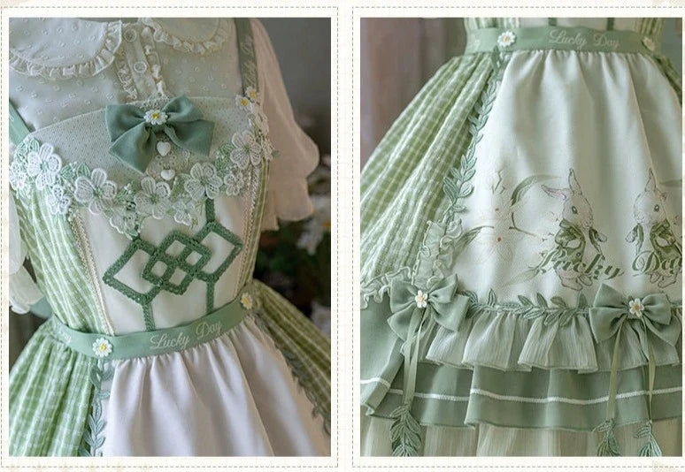 Lucky Day Dull green country style jumper skirt