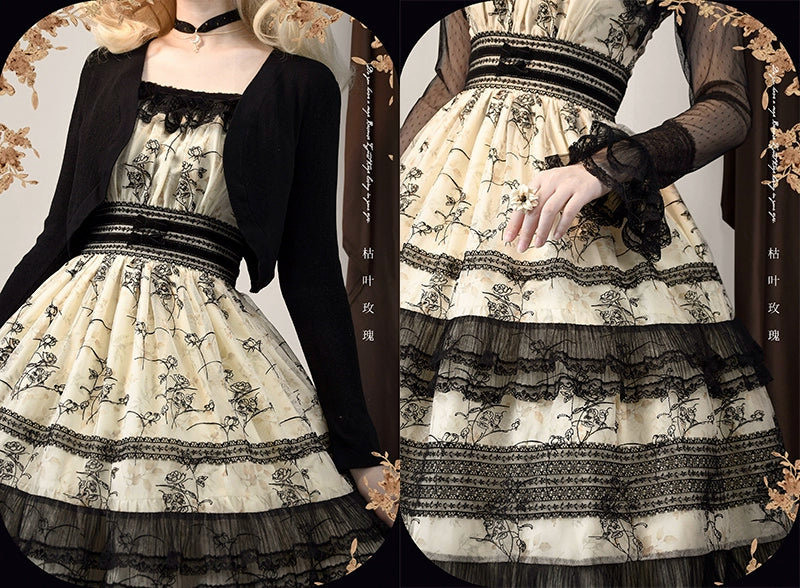 Withered leaf Rose エレガントロングジャンパースカート