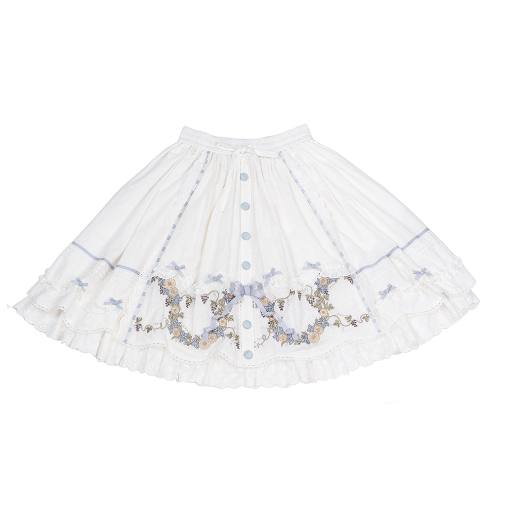 Mysterious Embroidery コットンスカート ショート丈・ロング丈