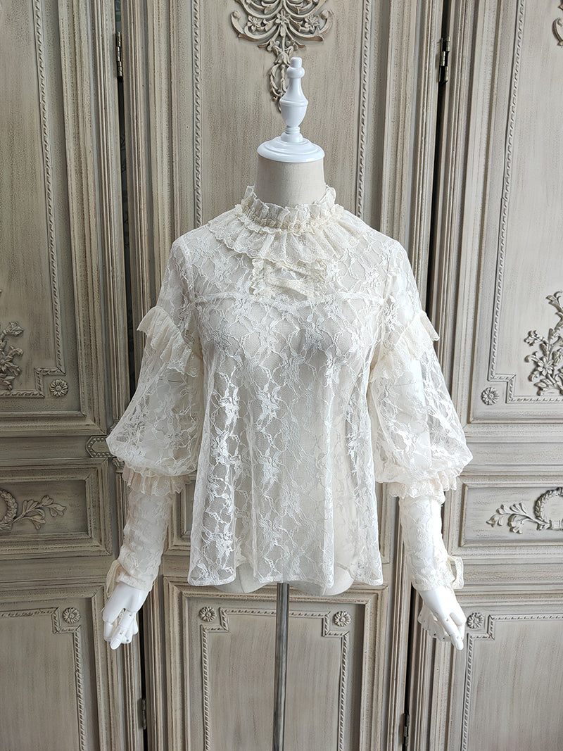 Frill lace hot sale blouse