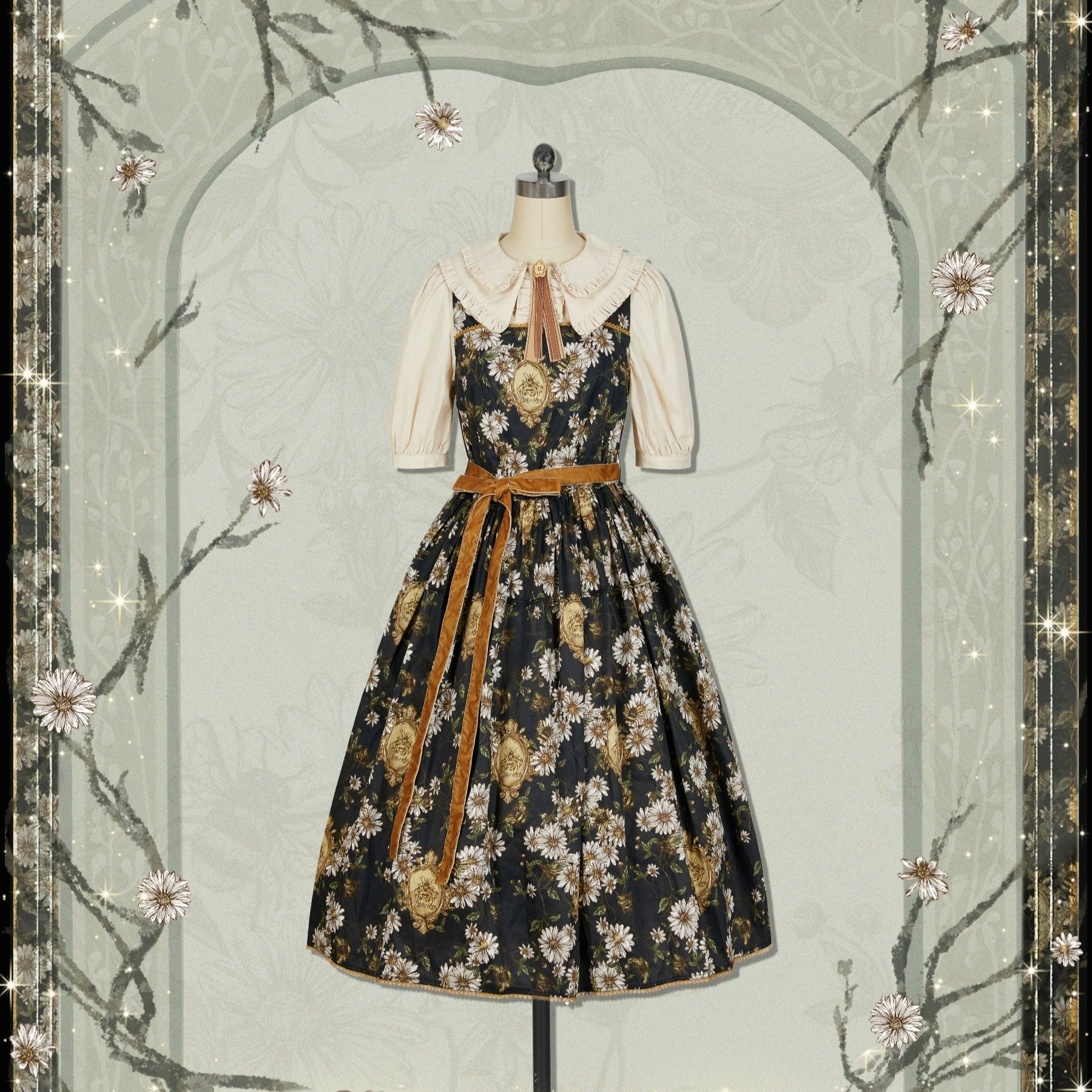 Violet Fane レトロ 喫茶店 ロリータ ジャンパースカート 緑 Violet Fane レトロ 喫茶店 ロリータ ジャンパースカート 緑