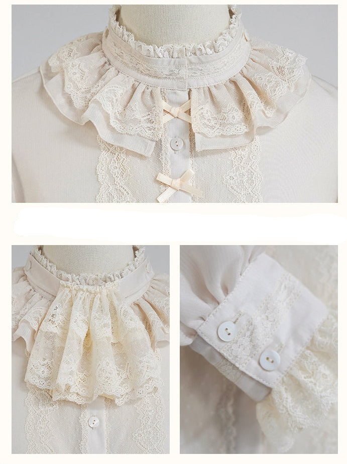 【受注予約11/19まで】Butterfly and Bone スタンドカラーシアーブラウス