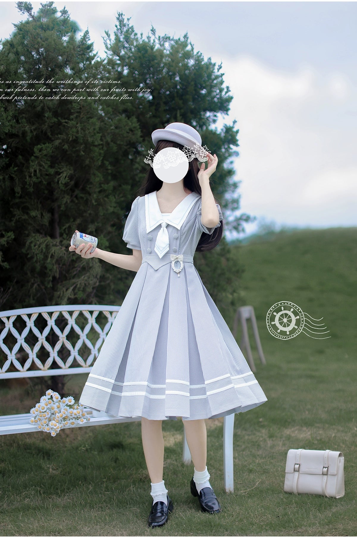 【予約販売】Mercury Chronicles ストライプのマリンワンピース