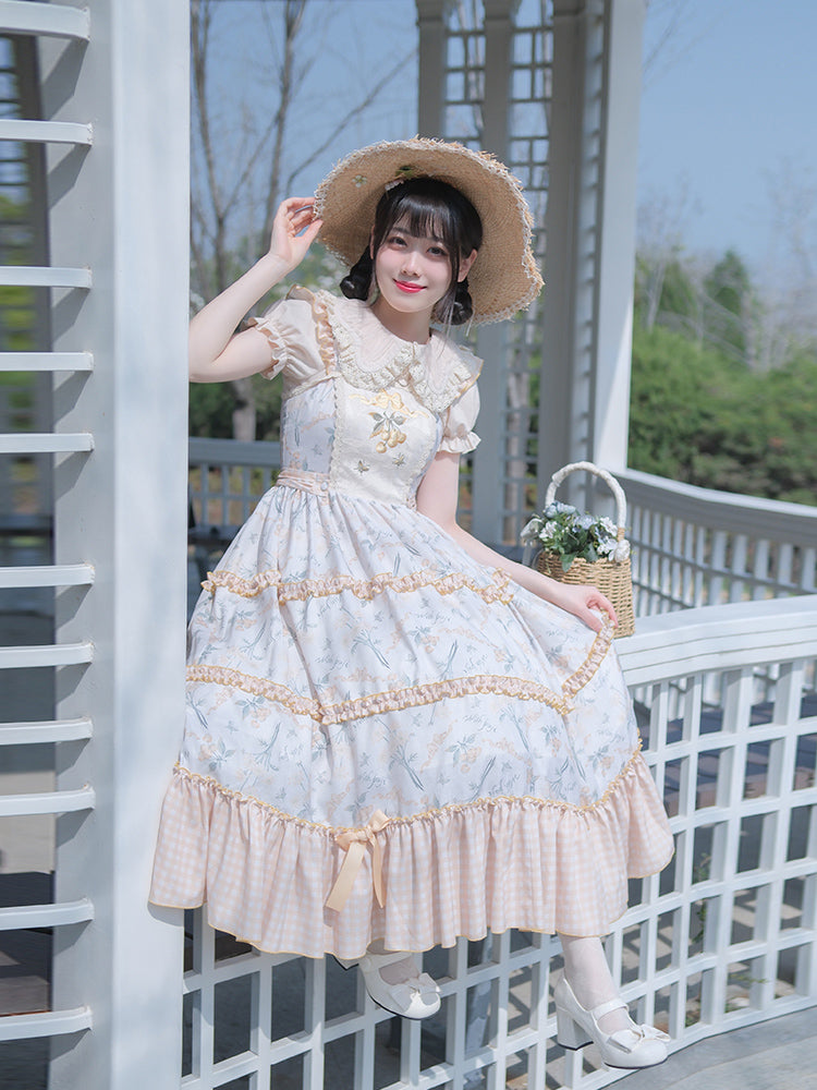 登場! GUNNE SAX 薔薇柄レース襟ワンピース ヴィンテージ 花柄 ...