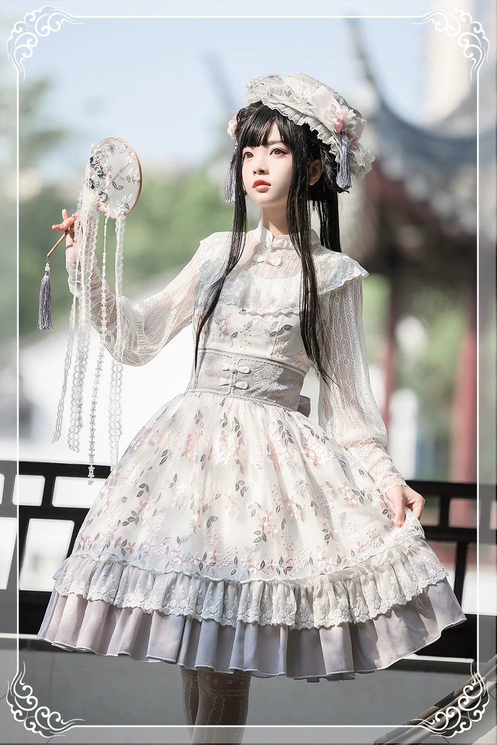 ロリィタ花柄ジャンパースカート (天使と悪魔 病み可愛い JSK ロリィタ花柄ジャンパースカート (天使と悪魔 病み可愛い JSK