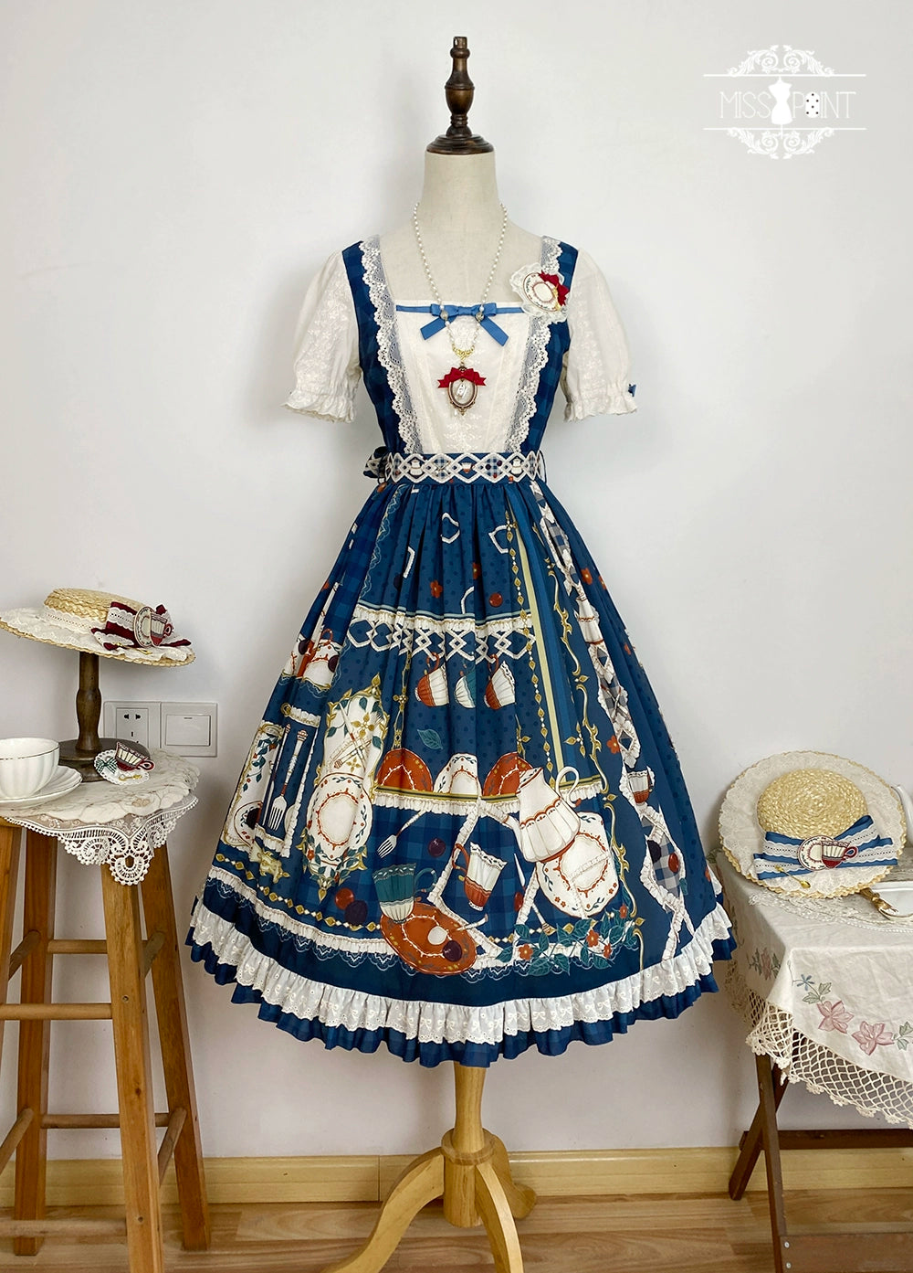 【予約販売】Picnic Tea Party スクエアネックワンピース