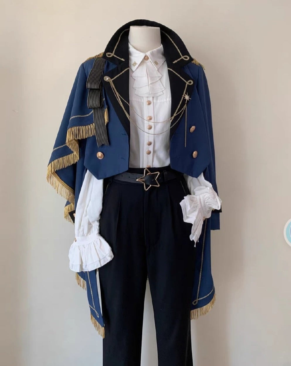 【再販・受注予約6/25まで】星巡夜 皇子系フリルタイ付ブラウス