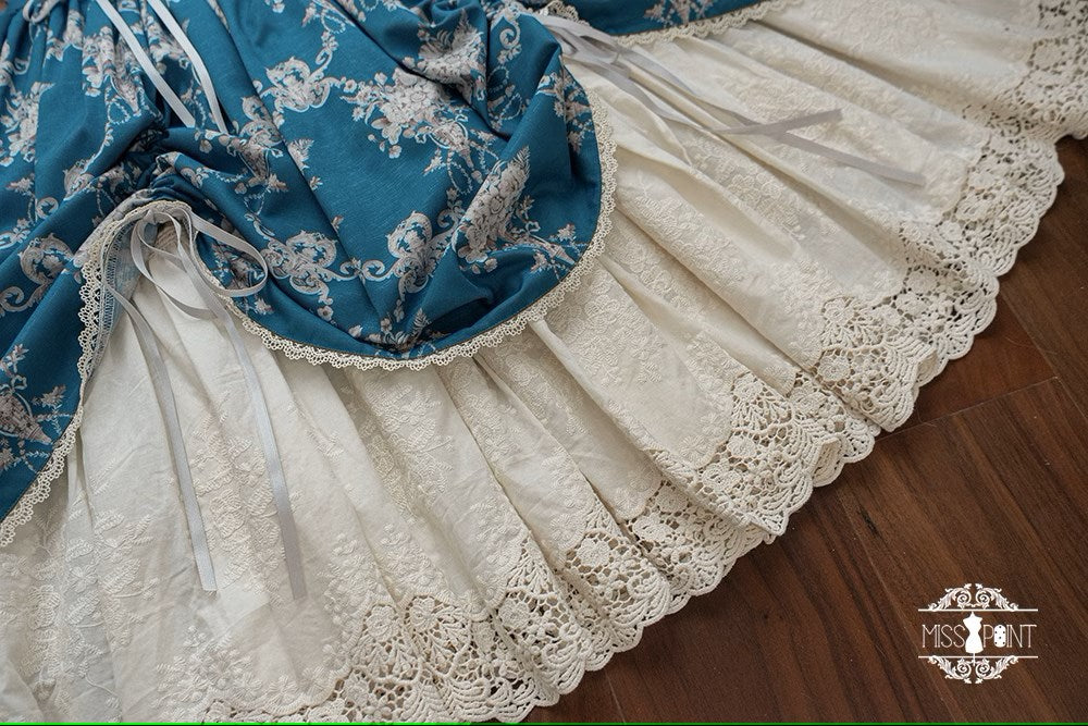 【予約販売】Antique Flower Wall ハイウエストスカート