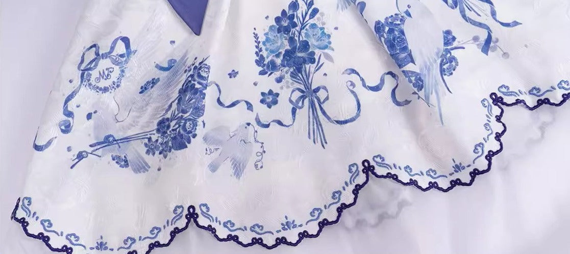 Kingfishers Take Flowers チャイナスタイルマオカラーワンピース