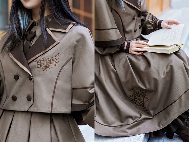 スクール風 クラシカル エレガント ロング ワンピース&マント