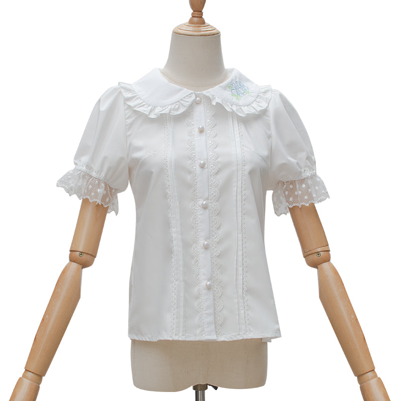 Fluffy classical lolita shirt with puff sleeves – ロリータ