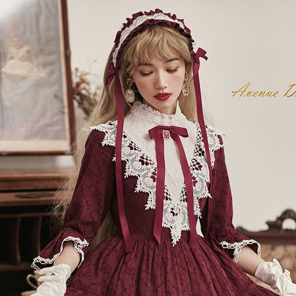 Classical cotton jacquard headdress and sleeves