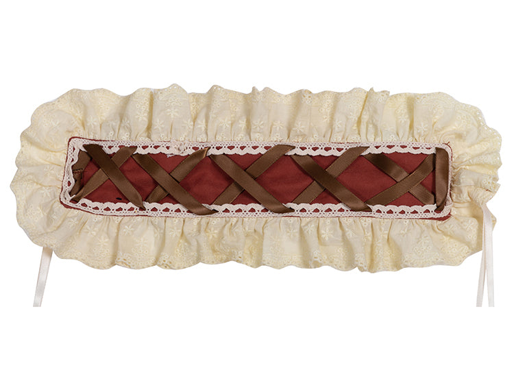 【予約販売】牧歌風 ステッチデザイン ロリータ ジャンパースカートヘッドドレス付