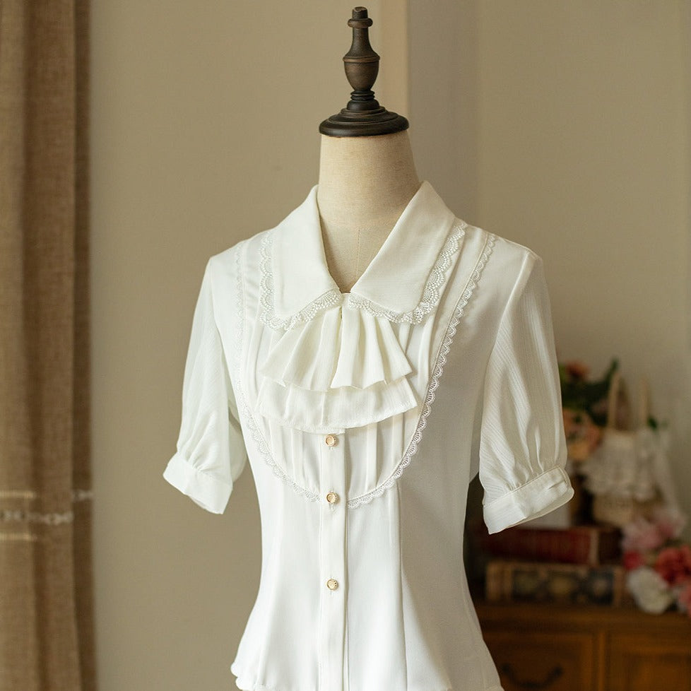 Classical puff sleeve short-sleeved blouse [20% off for combined purchases]