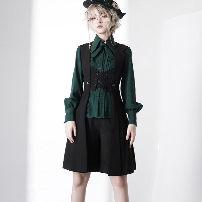 洋ロリモデル 予約販売】皇子系ロリィタ レースアップロングベスト – ロリータファッション通販RonRon