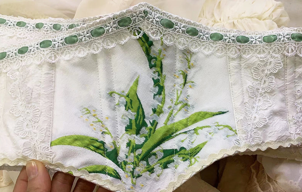 【同時購入のみ】鈴蘭の花刺繍 ボーンコルセット