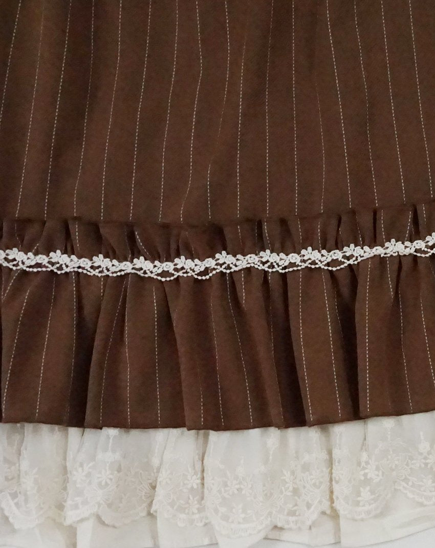 【予約販売】英国クラシカルロリィタ縦縞ワンピース