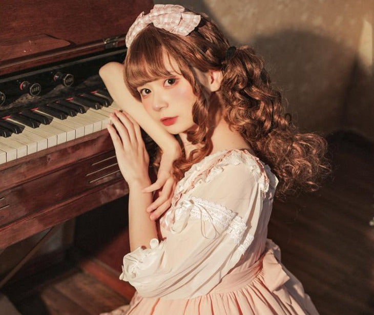 スウィートピンク ギンガムチェック ロリィタ ジャンパースカート