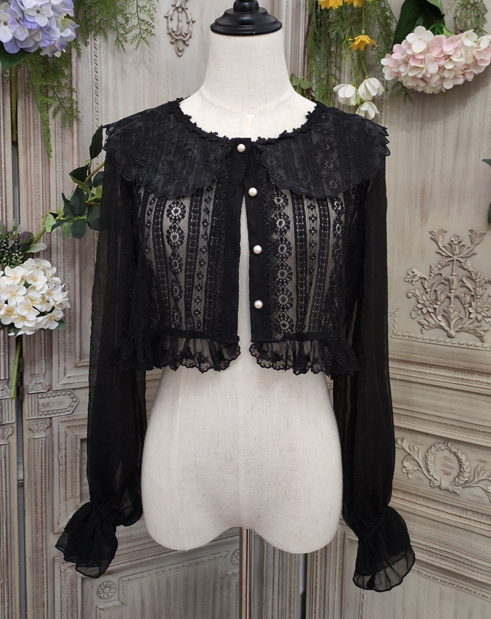 【予約販売】エドワード朝エレガント シアーブラウス【合わせ買いで20%off】