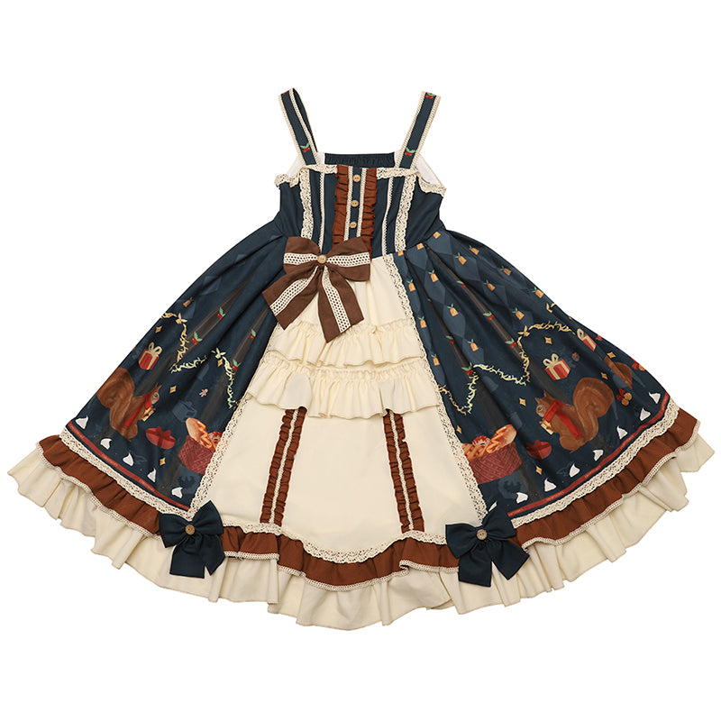 リスとさくらんぼのジャンパースカート - ロリータファッション通販RonRon