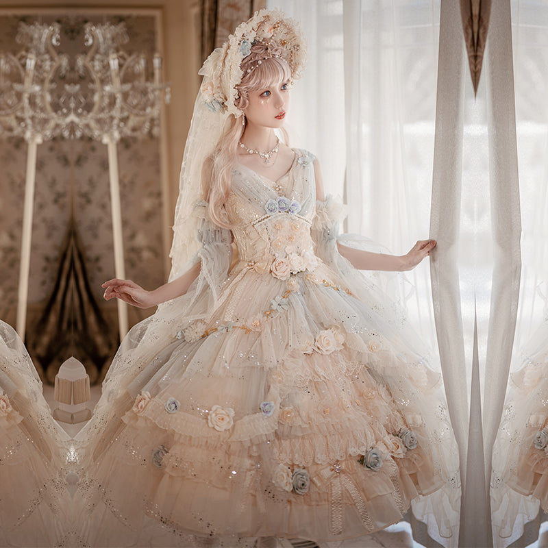 Spirit of Flora ペールカラーのフラワープリンセスドレス – ロリータ