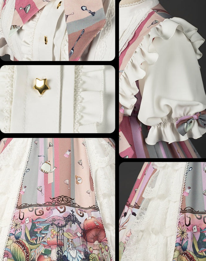 Alice in Wonderland sweet loli pink dress and headband