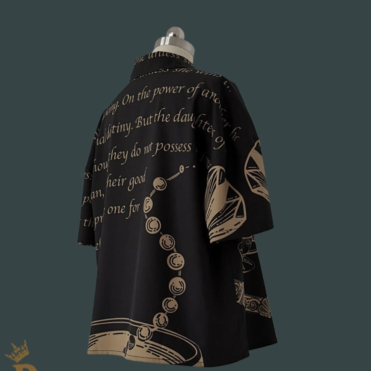 皇子系ロリィタ プリント紐タイブラウス