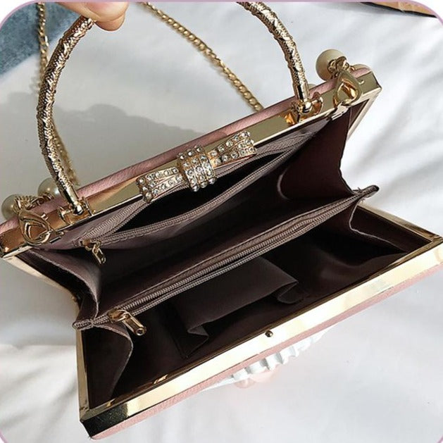 アンティーク風薔薇のチェーンミニバッグ